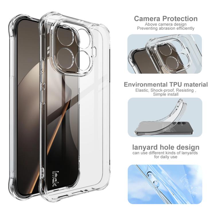 For Xiaomi 15T Pro 5G imak Shockproof Airbag TPU Phone Case - Transparent