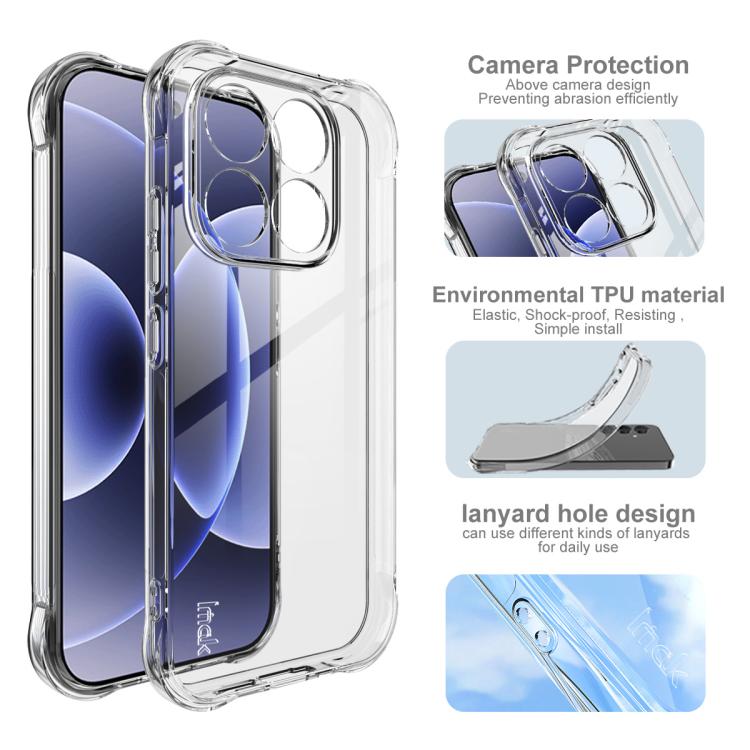 For Xiaomi 17 imak Shockproof Airbag TPU Phone Case - Transparent
