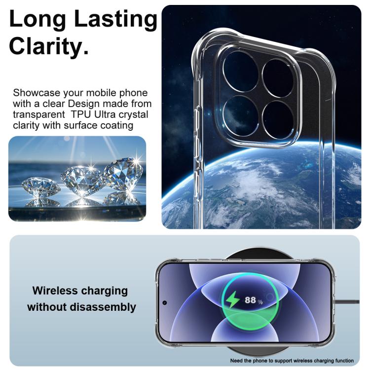 For Xiaomi 17 imak Shockproof Airbag TPU Phone Case - Transparent