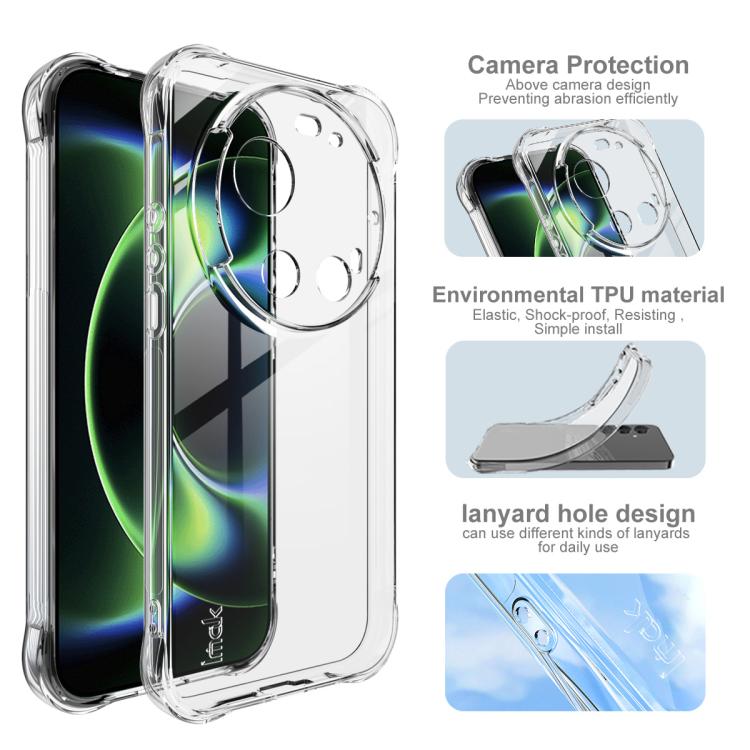 For Xiaomi 17 Ultra imak Shockproof Airbag TPU Phone Case - Transparent