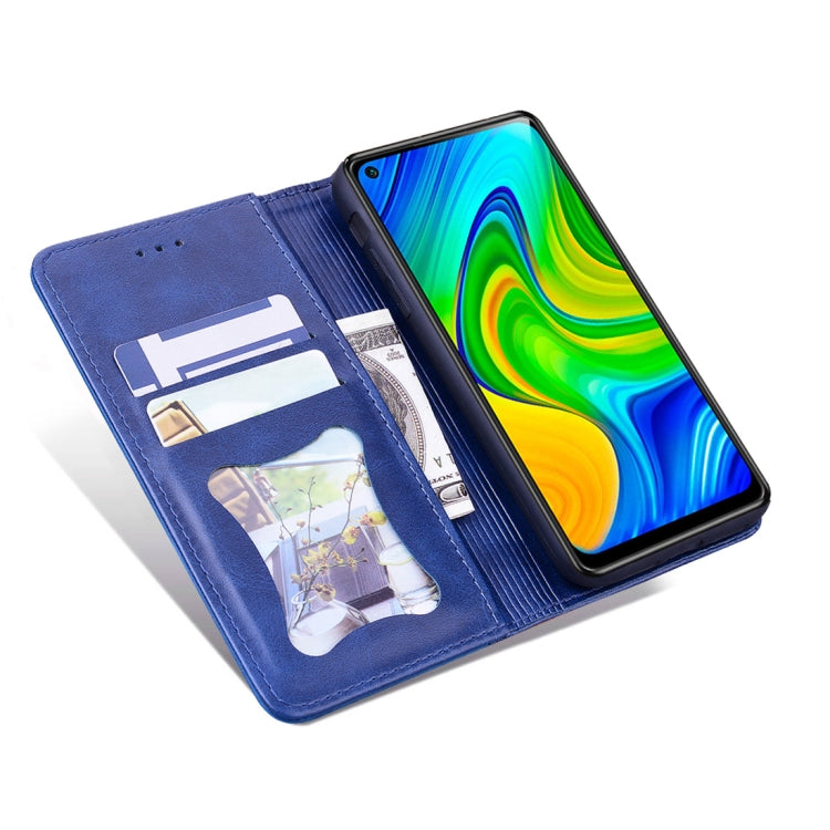 For Xiaomi Redmi Note 9 Business Stitching Horizontal Flip Leather Case with Double Folding & Bracket & Card Slots & Photo Frame & Wallet