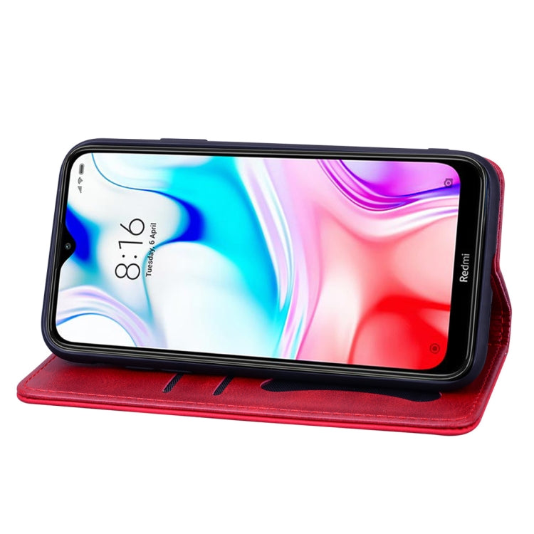 For Xiaomi Redmi 8 Business Stitching Horizontal Flip Leather Case with Double Folding & Bracket & Card Slots & Photo Frame & Wallet