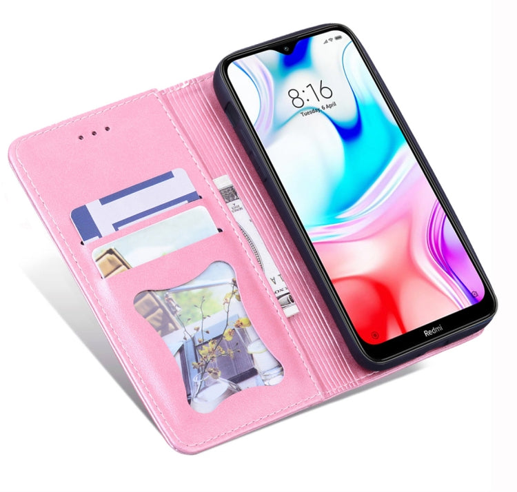 For Xiaomi Redmi 8 Business Stitching Horizontal Flip Leather Case with Double Folding & Bracket & Card Slots & Photo Frame & Wallet