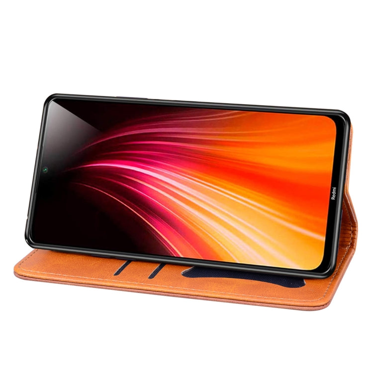 For Xiaomi Redmi Note 8 Business Stitching Horizontal Flip Leather Case with Double Folding & Bracket & Card Slots & Photo Frame & Wallet
