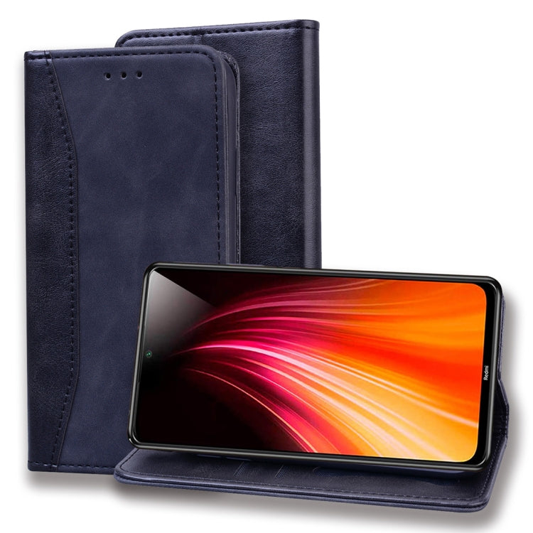 For Xiaomi Redmi Note 8 Business Stitching Horizontal Flip Leather Case with Double Folding & Bracket & Card Slots & Photo Frame & Wallet