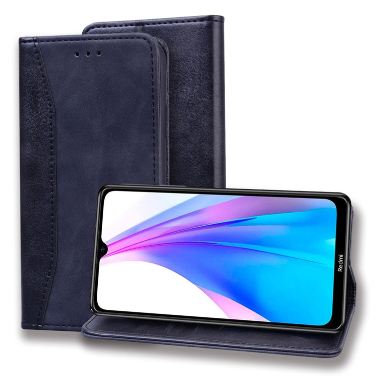 For Xiaomi Redmi Note 8T Business Stitching Horizontal Flip Leather Case with Double Folding & Bracket & Card Slots & Photo Frame & Wallet