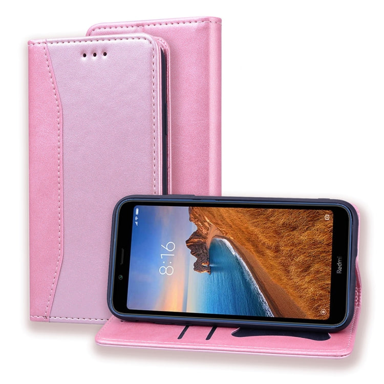 For Xiaomi Redmi 7A Business Stitching Horizontal Flip Leather Case with Double Folding & Bracket & Card Slots & Photo Frame & Wallet