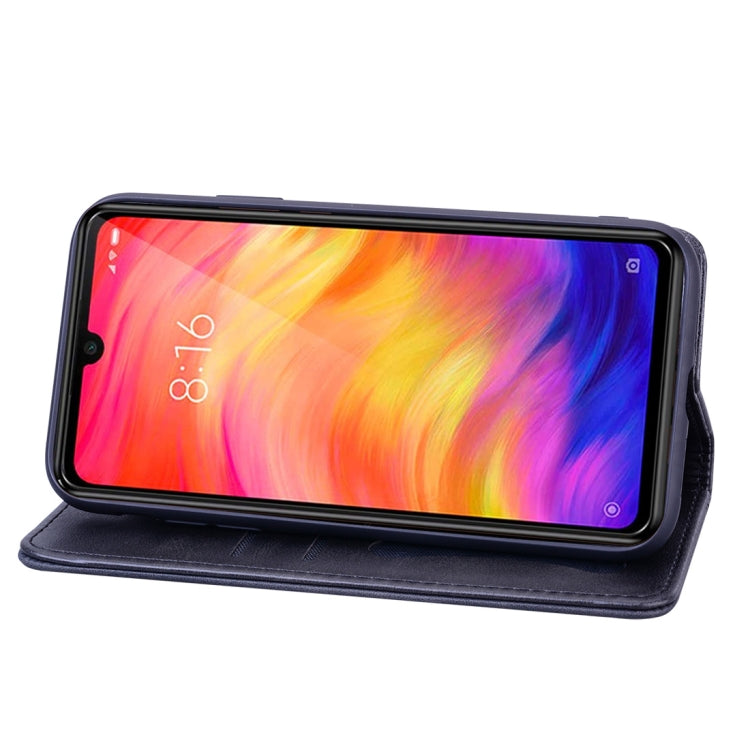 For Xiaomi Redmi Note 7 / Note 7 Pro Business Stitching Horizontal Flip Leather Case with Double Folding & Bracket & Card Slots & Photo Frame & Wallet