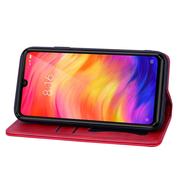 For Xiaomi Redmi Note 7 / Note 7 Pro Business Stitching Horizontal Flip Leather Case with Double Folding & Bracket & Card Slots & Photo Frame & Wallet
