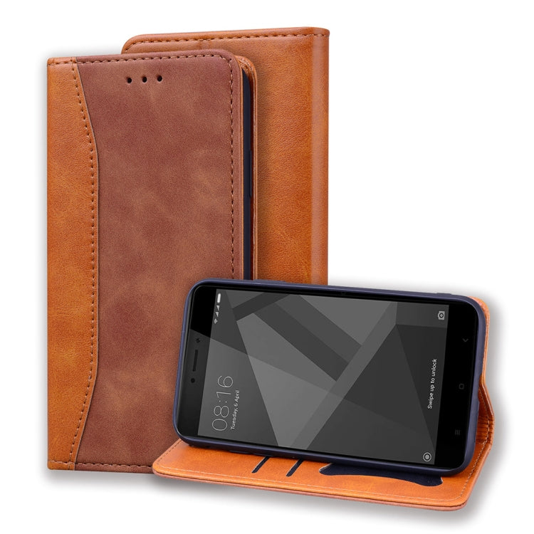For Xiaomi Redmi 4X Business Stitching Horizontal Flip Leather Case with Double Folding & Bracket & Card Slots & Photo Frame & Wallet