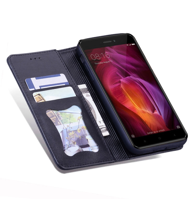 For Xiaomi Redmi Note 4 / Note 4 X Business Stitching Horizontal Flip Leather Case with Double Folding & Bracket & Card Slots & Photo Frame & Wallet