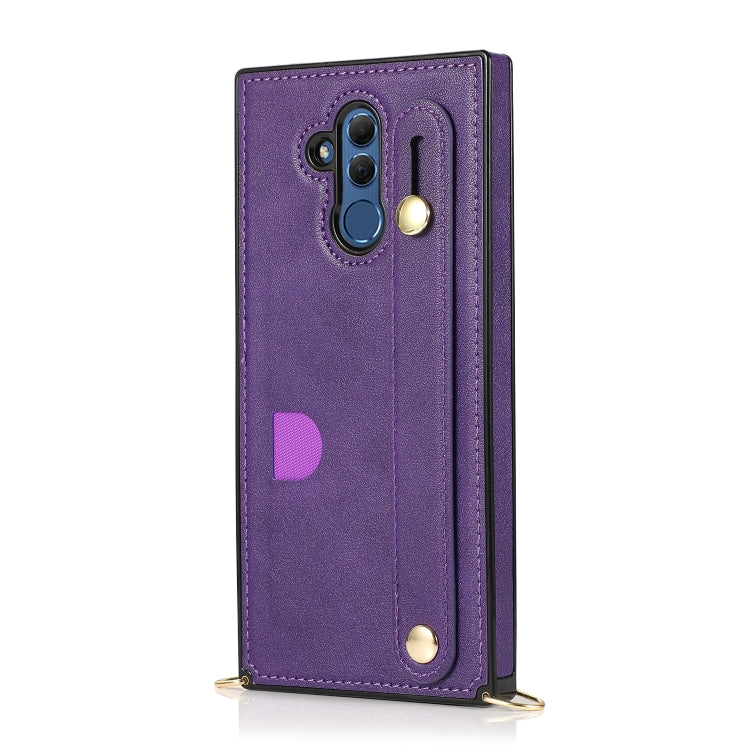 For Huawei Mate 20 Lite Wrist Strap PU+TPU Shockproof Protective Case with Crossbody Lanyard & Holder & Card Slot