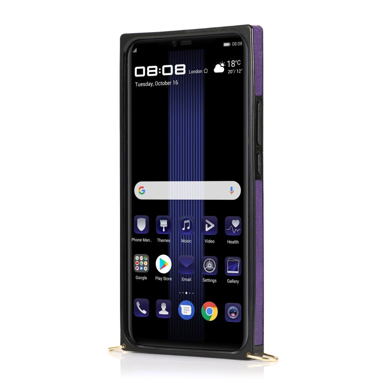 For Huawei Mate 20 Lite Wrist Strap PU+TPU Shockproof Protective Case with Crossbody Lanyard & Holder & Card Slot