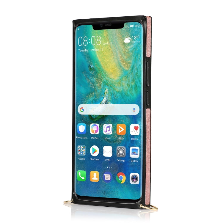 For Huawei Mate 20 Pro Wrist Strap PU+TPU Shockproof Protective Case with Crossbody Lanyard & Holder & Card Slot