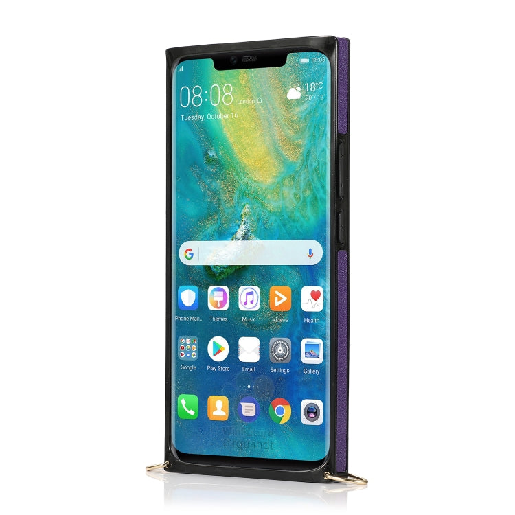 For Huawei Mate 20 Pro Wrist Strap PU+TPU Shockproof Protective Case with Crossbody Lanyard & Holder & Card Slot