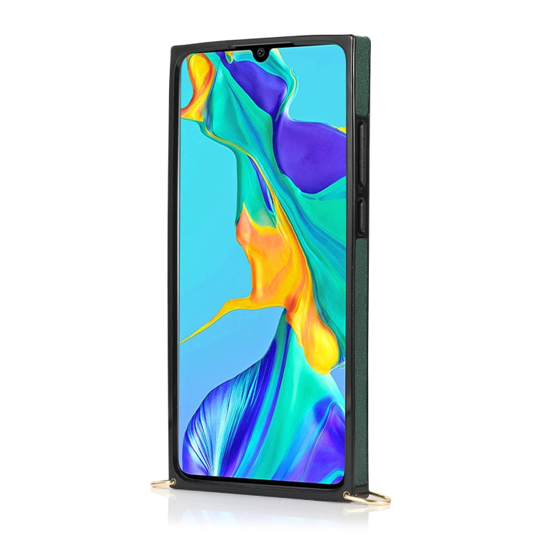 For Huawei P30 Wrist Strap PU+TPU Shockproof Protective Case with Crossbody Lanyard & Holder & Card Slot