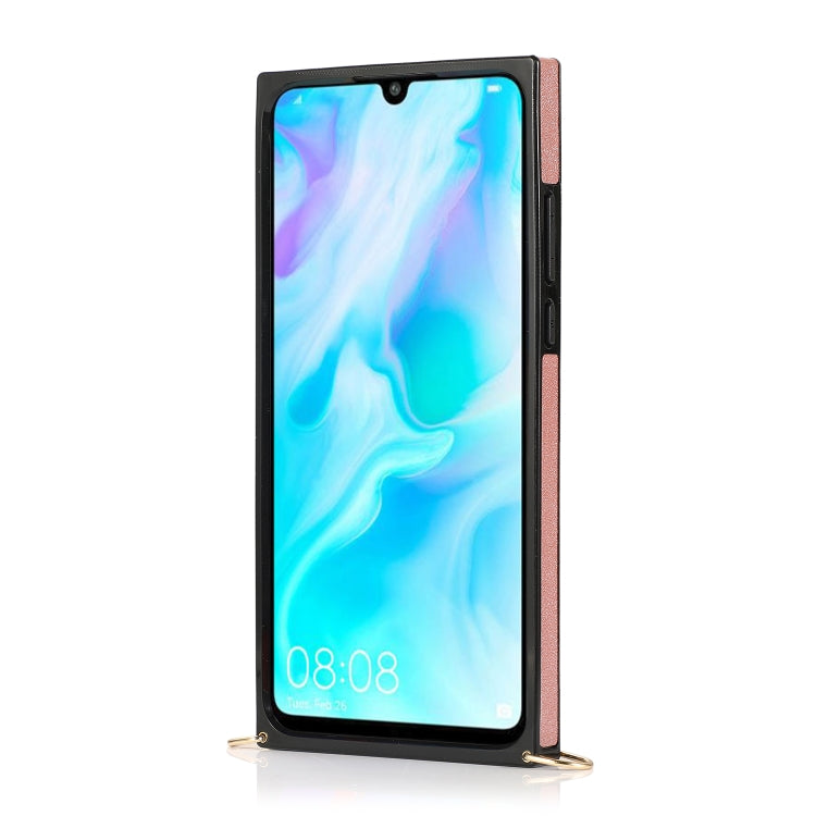 For Huawei P30 Lite Wrist Strap PU+TPU Shockproof Protective Case with Crossbody Lanyard & Holder & Card Slot