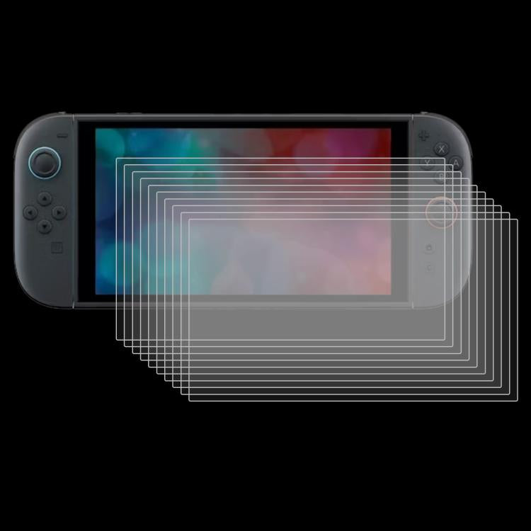 For Nintendo Switch 2 10pcs 0.26mm 9H 2.5D Tempered Glass Film