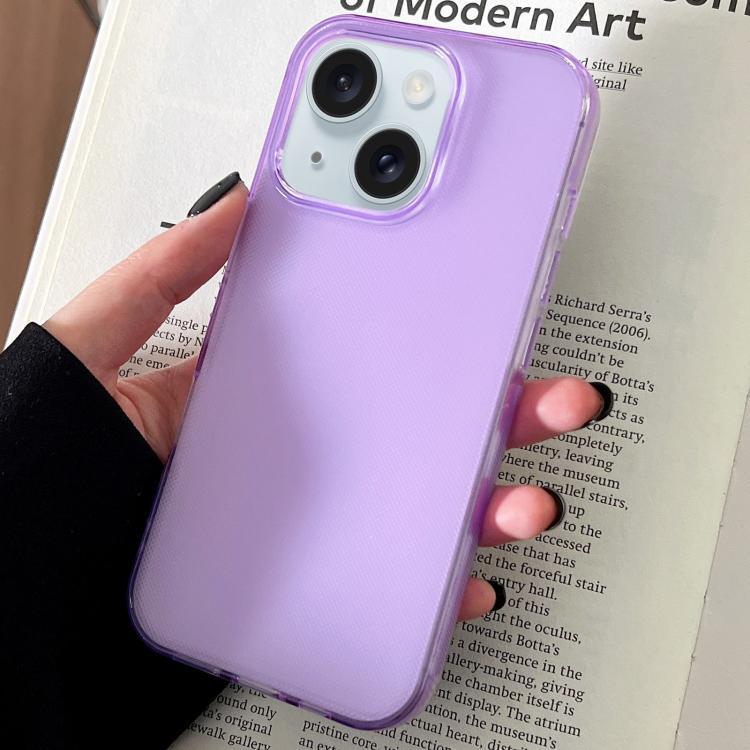 For iPhone 15 Plus Transparent Comfortable Frosted TPU Phone Case