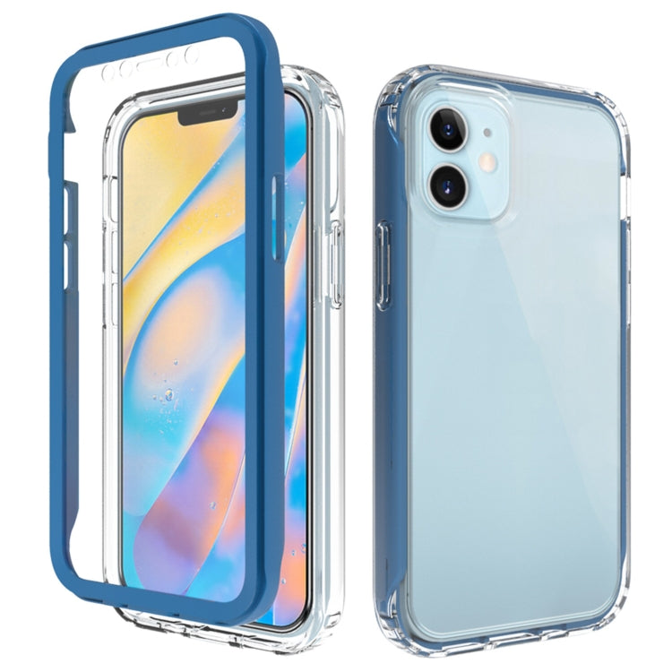 For iPhone 12 mini Shockproof TPU Frame + Clear PC Back Case + Front PET Screen Protector