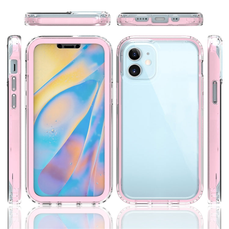 For iPhone 12 mini Shockproof TPU Frame + Clear PC Back Case + Front PET Screen Protector