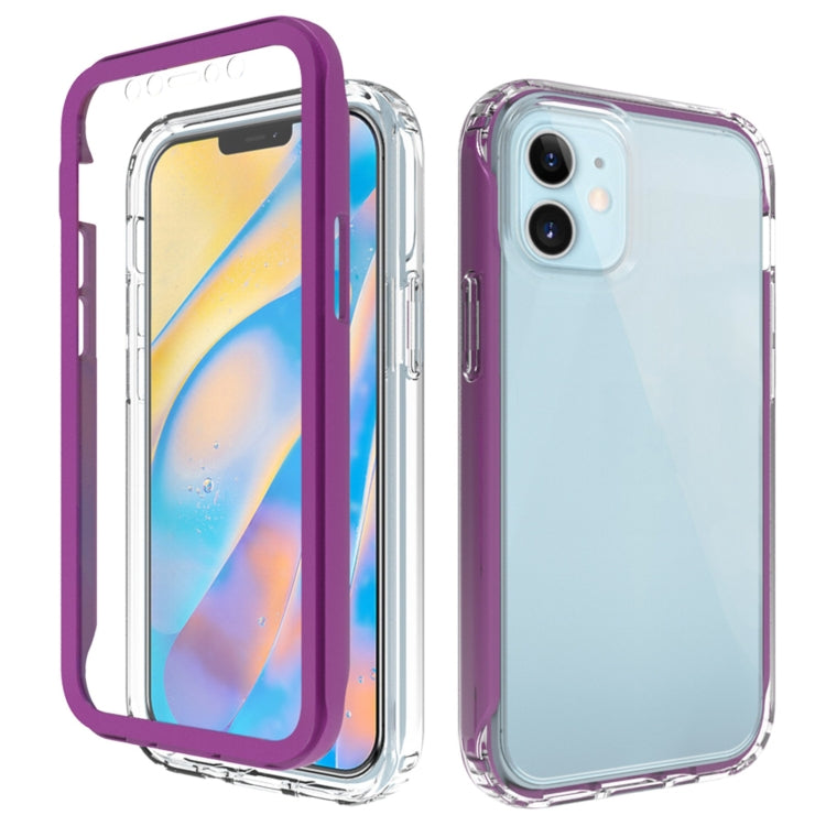 For iPhone 12 mini Shockproof TPU Frame + Clear PC Back Case + Front PET Screen Protector
