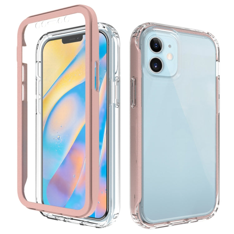 For iPhone 12 mini Shockproof TPU Frame + Clear PC Back Case + Front PET Screen Protector