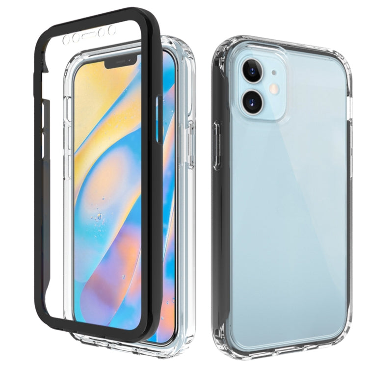 For iPhone 12 mini Shockproof TPU Frame + Clear PC Back Case + Front PET Screen Protector