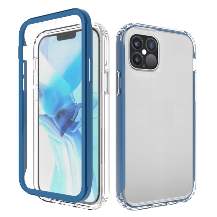 For iPhone 12 / 12 Pro Shockproof TPU Frame + Clear PC Back Case + Front PET Screen Protector