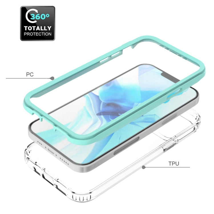 For iPhone 12 / 12 Pro Shockproof TPU Frame + Clear PC Back Case + Front PET Screen Protector