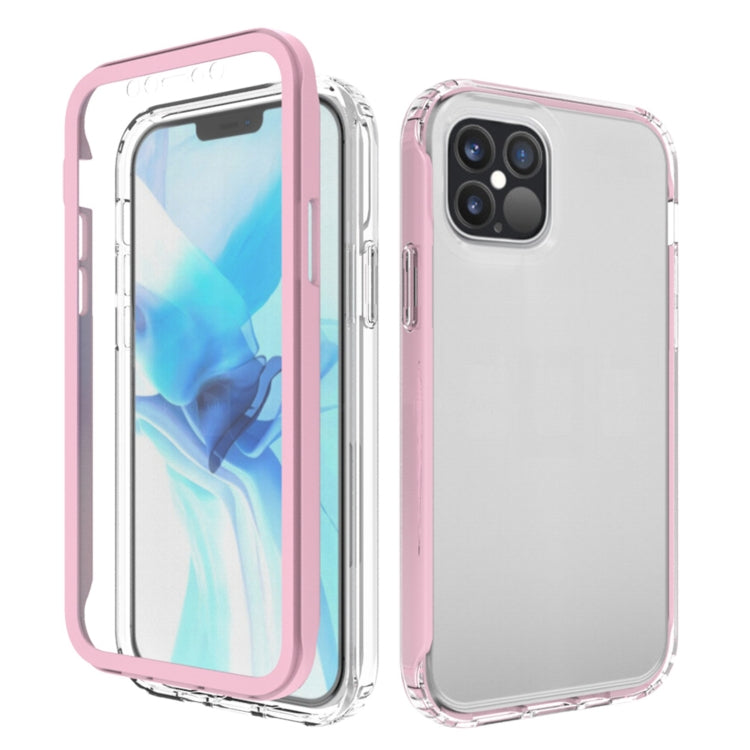 For iPhone 12 / 12 Pro Shockproof TPU Frame + Clear PC Back Case + Front PET Screen Protector