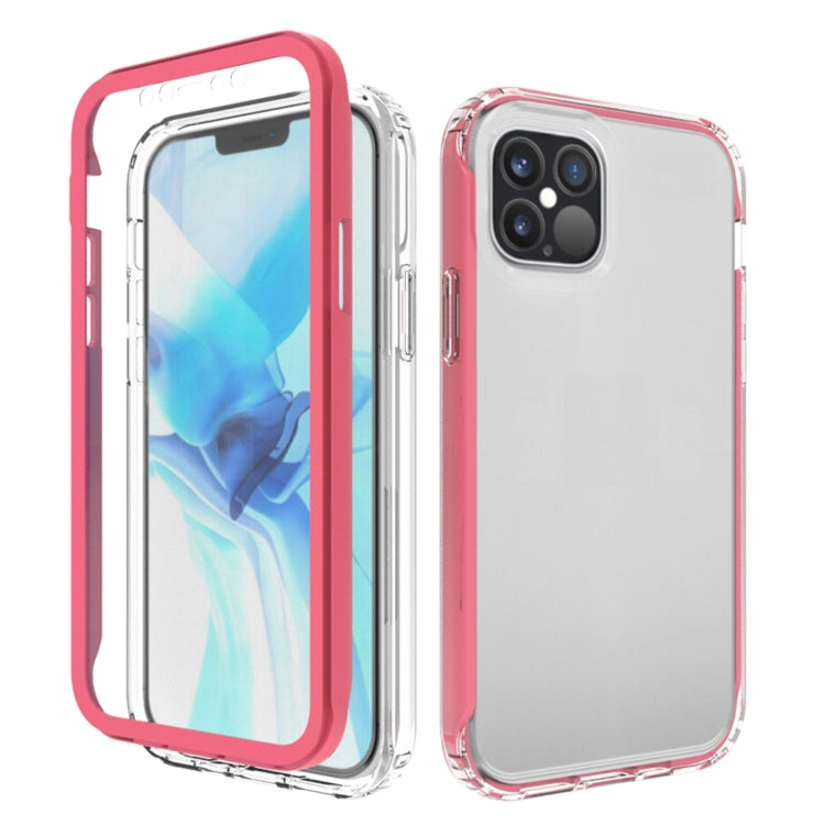 For iPhone 12 Pro Max Shockproof TPU Frame + Clear PC Back Case + Front PET Screen Protector