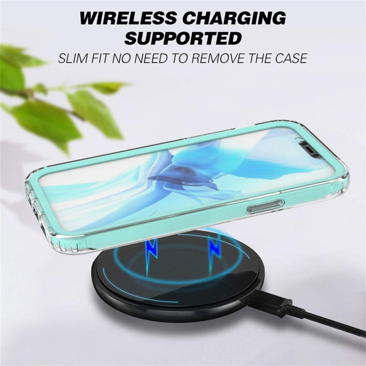 For iPhone 12 Pro Max Shockproof TPU Frame + Clear PC Back Case + Front PET Screen Protector
