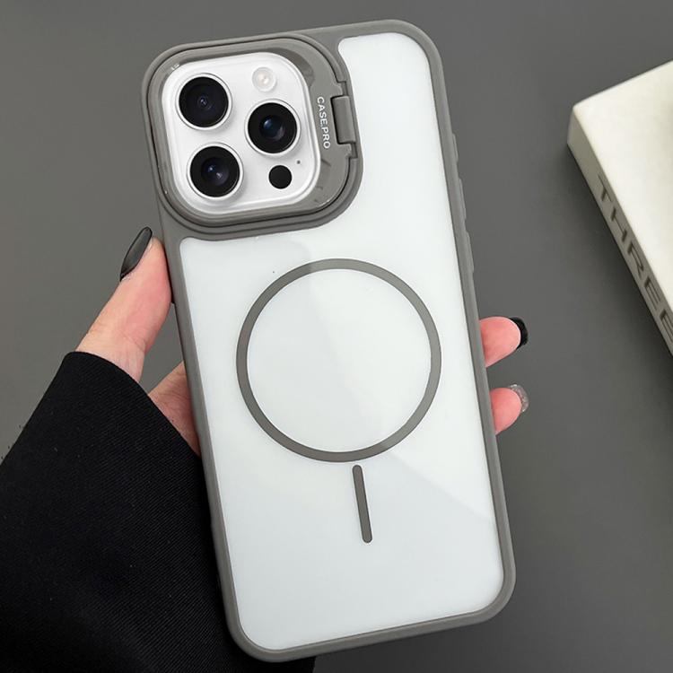 For iPhone 16 Pro PC Lens Holder MagSafe Magnetic Phone Case