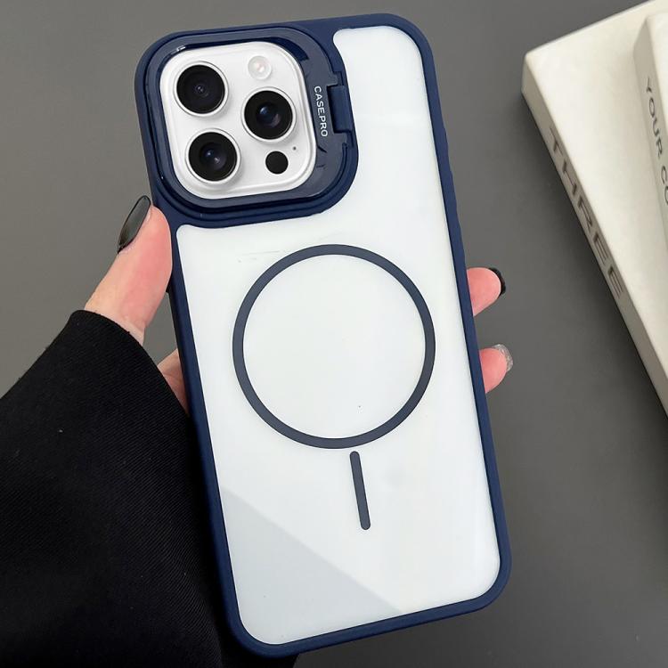 For iPhone 16 Pro PC Lens Holder MagSafe Magnetic Phone Case