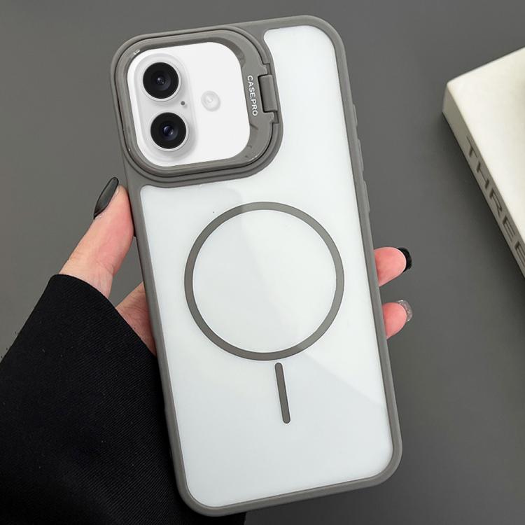 For iPhone 16 PC Lens Holder MagSafe Magnetic Phone Case