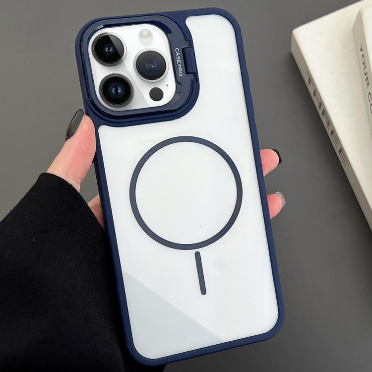 For iPhone 15 Pro Max PC Lens Holder MagSafe Magnetic Phone Case