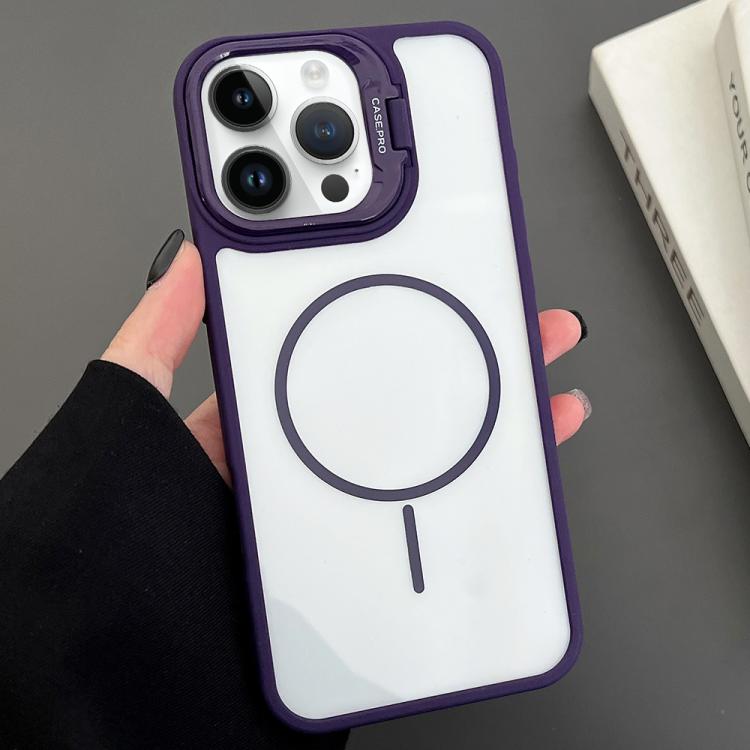 For iPhone 13 Pro Max PC Lens Holder MagSafe Magnetic Phone Case