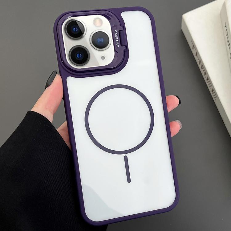 For iPhone 11 Pro Max PC Lens Holder MagSafe Magnetic Phone Case