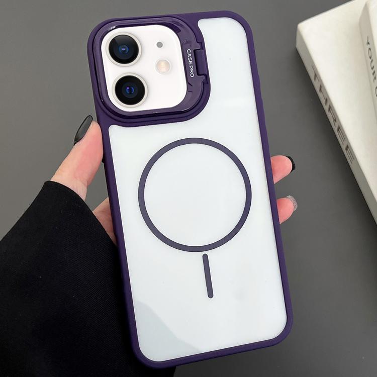 For iPhone 11 PC Lens Holder MagSafe Magnetic Phone Case