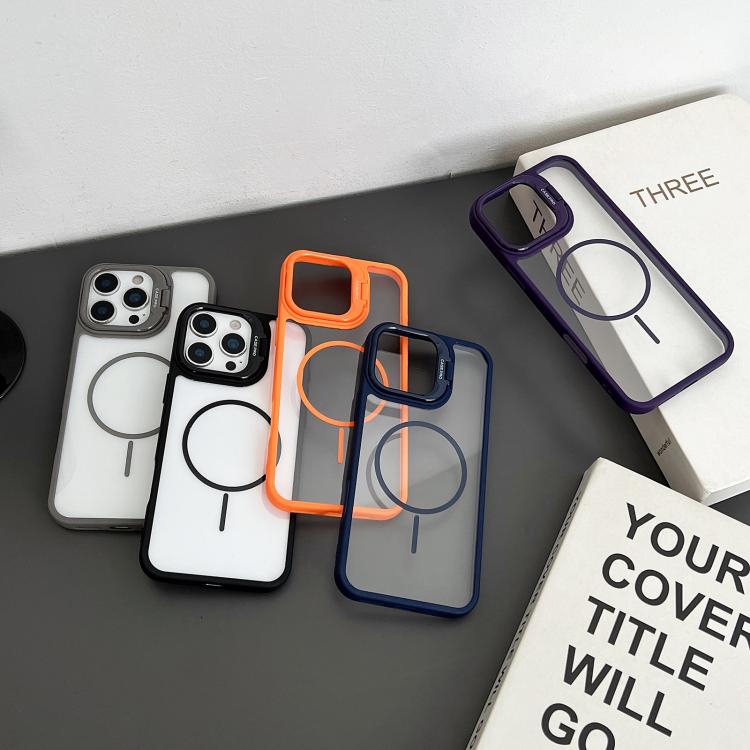 For iPhone 14 Pro Max PC Lens Holder MagSafe Magnetic Phone Case