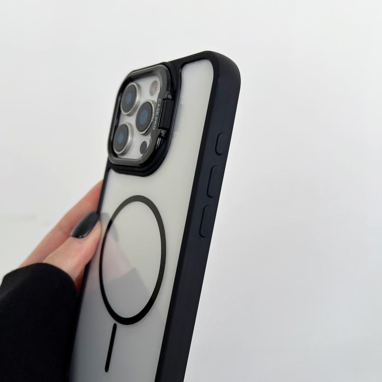 For iPhone 15 Plus PC Lens Holder MagSafe Magnetic Phone Case