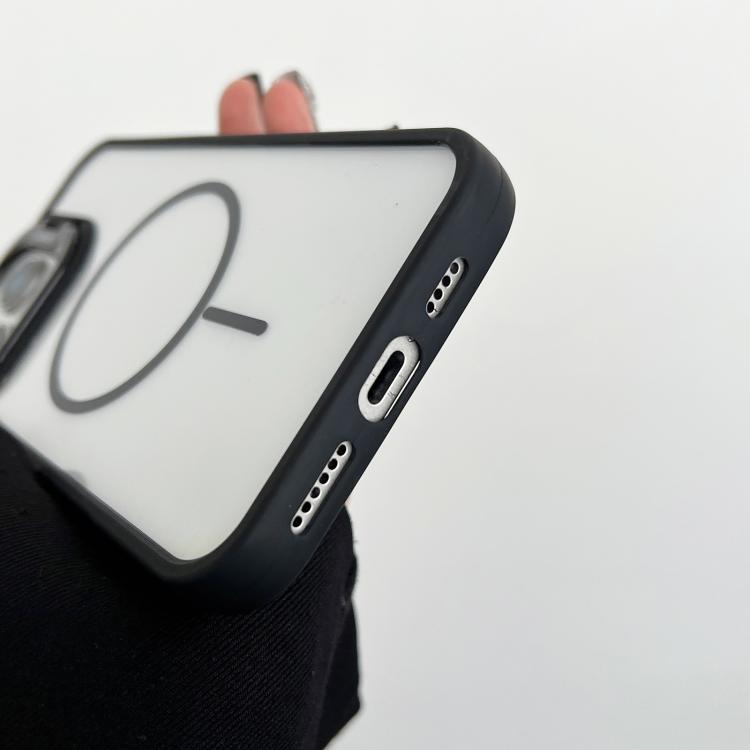 For iPhone 15 Plus PC Lens Holder MagSafe Magnetic Phone Case