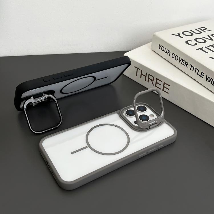 For iPhone 15 Plus PC Lens Holder MagSafe Magnetic Phone Case