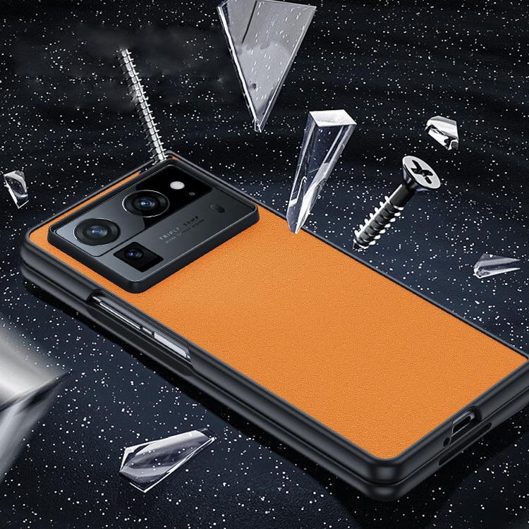 For Tecno Phantom V Fold2 Ultra-thin Plain Skin Leather Phone Case