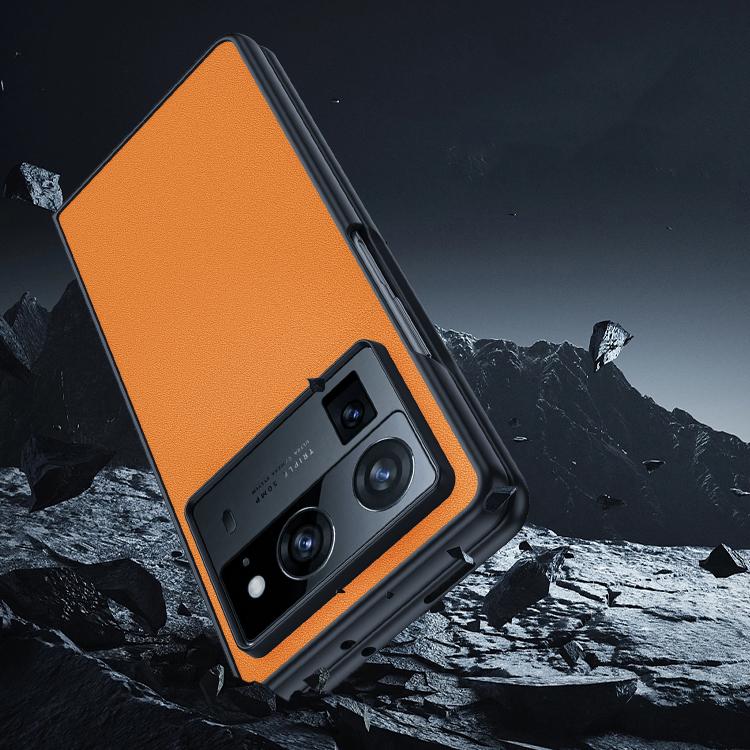 For Tecno Phantom V Fold Ultra-thin Plain Skin Leather Phone Case