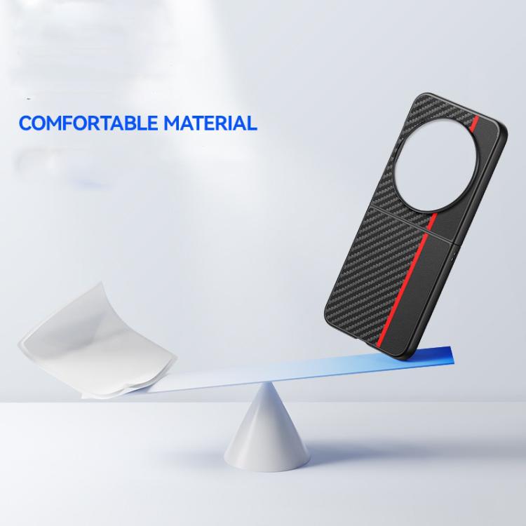 For Tecno Phantom V Flip Ultra-thin Carbon Fiber Texture Printing Phone Case