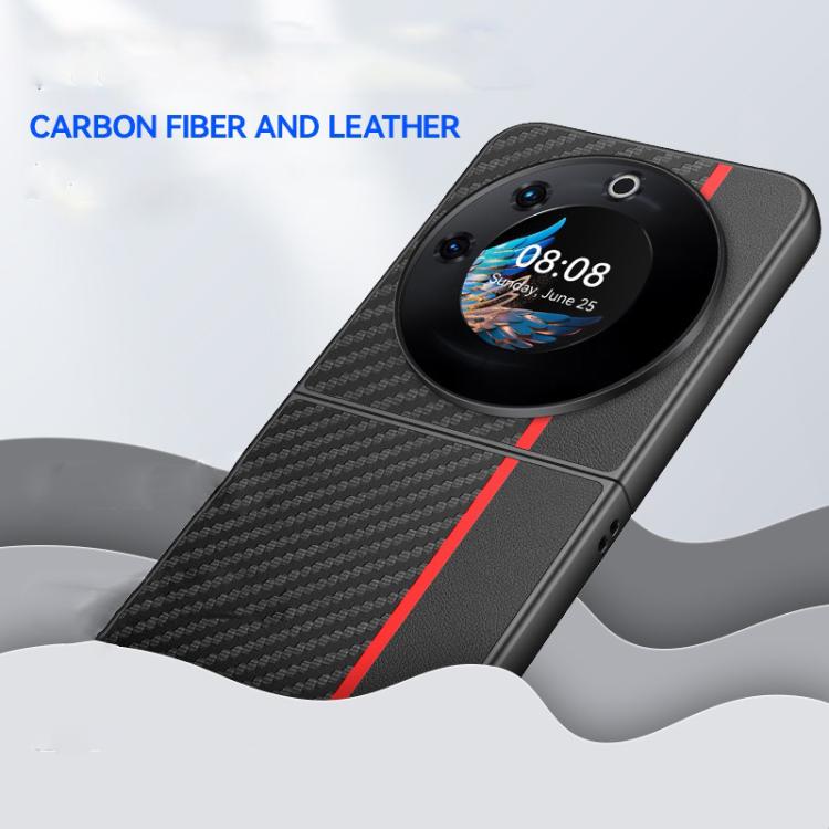 For Tecno Phantom V Flip Ultra-thin Carbon Fiber Texture Printing Phone Case