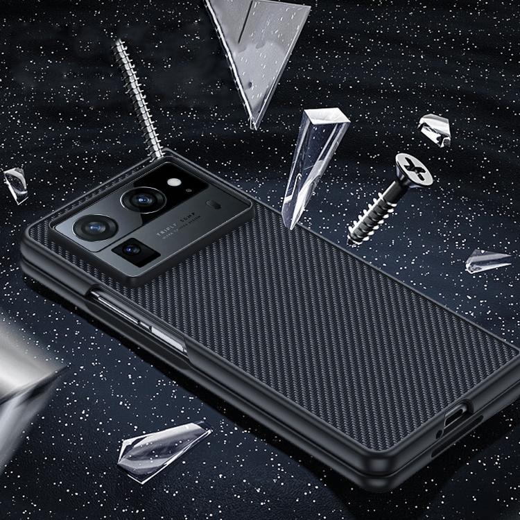 For Tecno Phantom V Fold2 Ultra-thin Carbon Fiber Texture Printing Phone Case