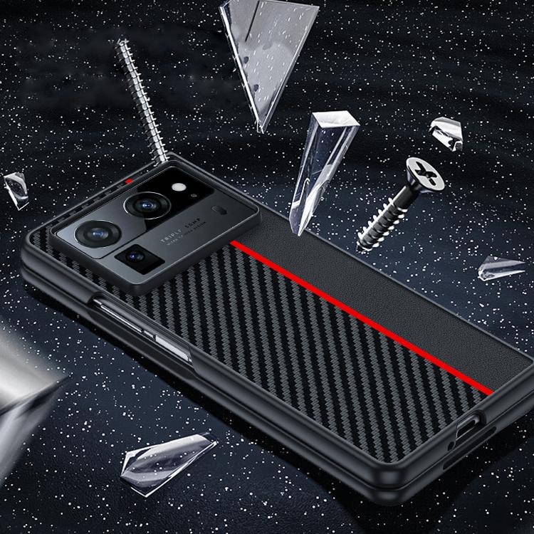 For Tecno Phantom V Fold2 Ultra-thin Carbon Fiber Texture Printing Phone Case